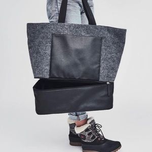 New DSW Grey & Black Weekender Tote Gym Shoe Bag